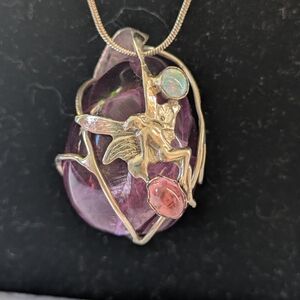 Fairycore Amythyst & Silver Handmade Pendant